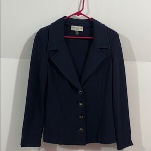 St. John Collection Navy Knit Button Jacket Women’s Size 8 Designer Blazer